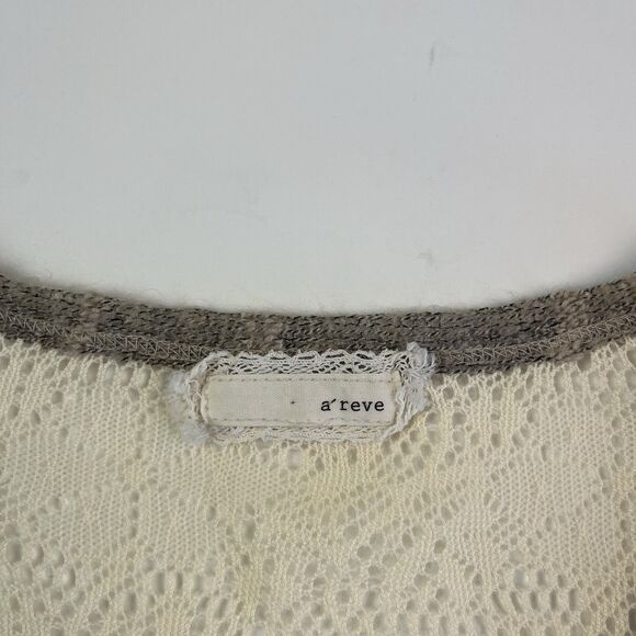 Areve Lace Crochet Duster Cardigan Sz M Long Fairycore Boho Chic Grunge Festival - Picture 4 of 10